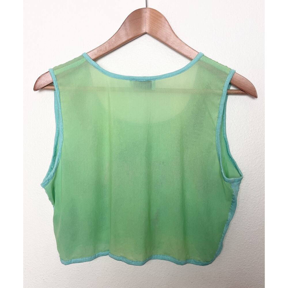 Letarte Green Pink Embroidered Beaded Royal HI (Hawaii) Top Women’s Sz Medium - Picture 6 of 7